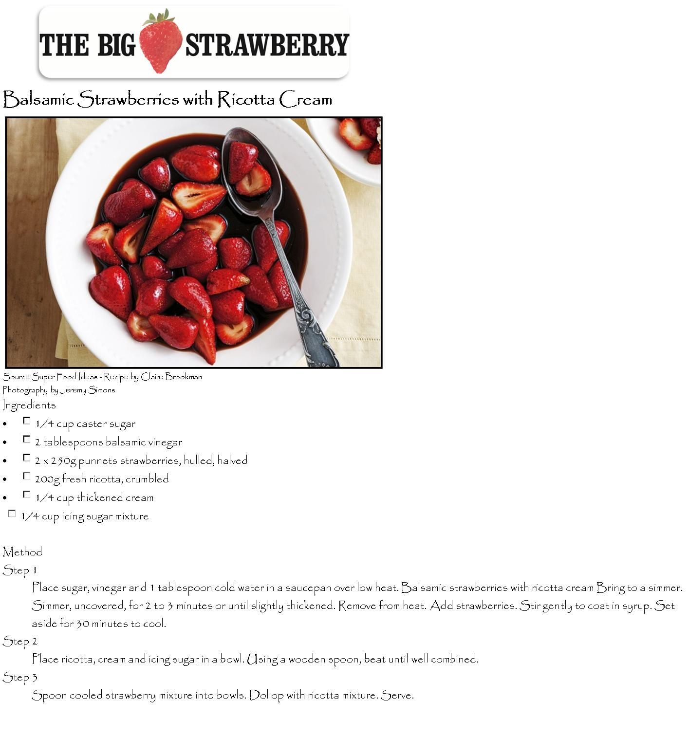 Balsamic Strawberries with Ricotta Cream