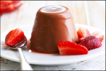 Chocolate Panna Cotta with Strawberry Salsa