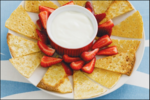 Crispy Crepe Triangles with Yoghurt & Strawberries