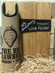 Big Strawberry Hessian Wine Carrier/Cooler